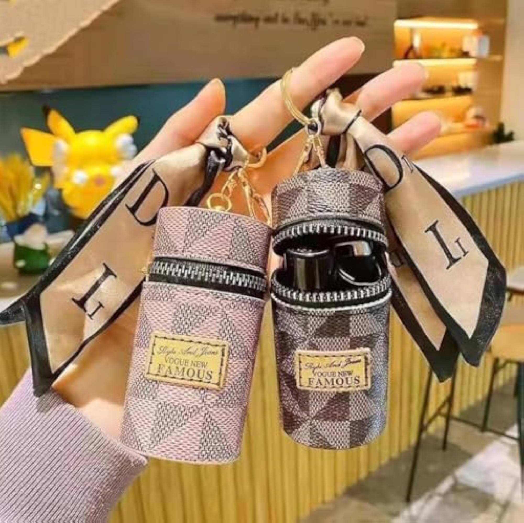 Mini Leather Keychain Bag Coin Purse, Multipurpose Travel Pouch