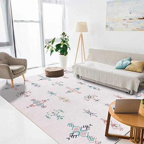 Vernal Fresno Machine washable, Non Shedding, Non Slip Area Rug for Living Room, Bedroom, Dining Room, Hallway, Entryway and Kitchen - Pink/Beige, 152 cm x 213 cm