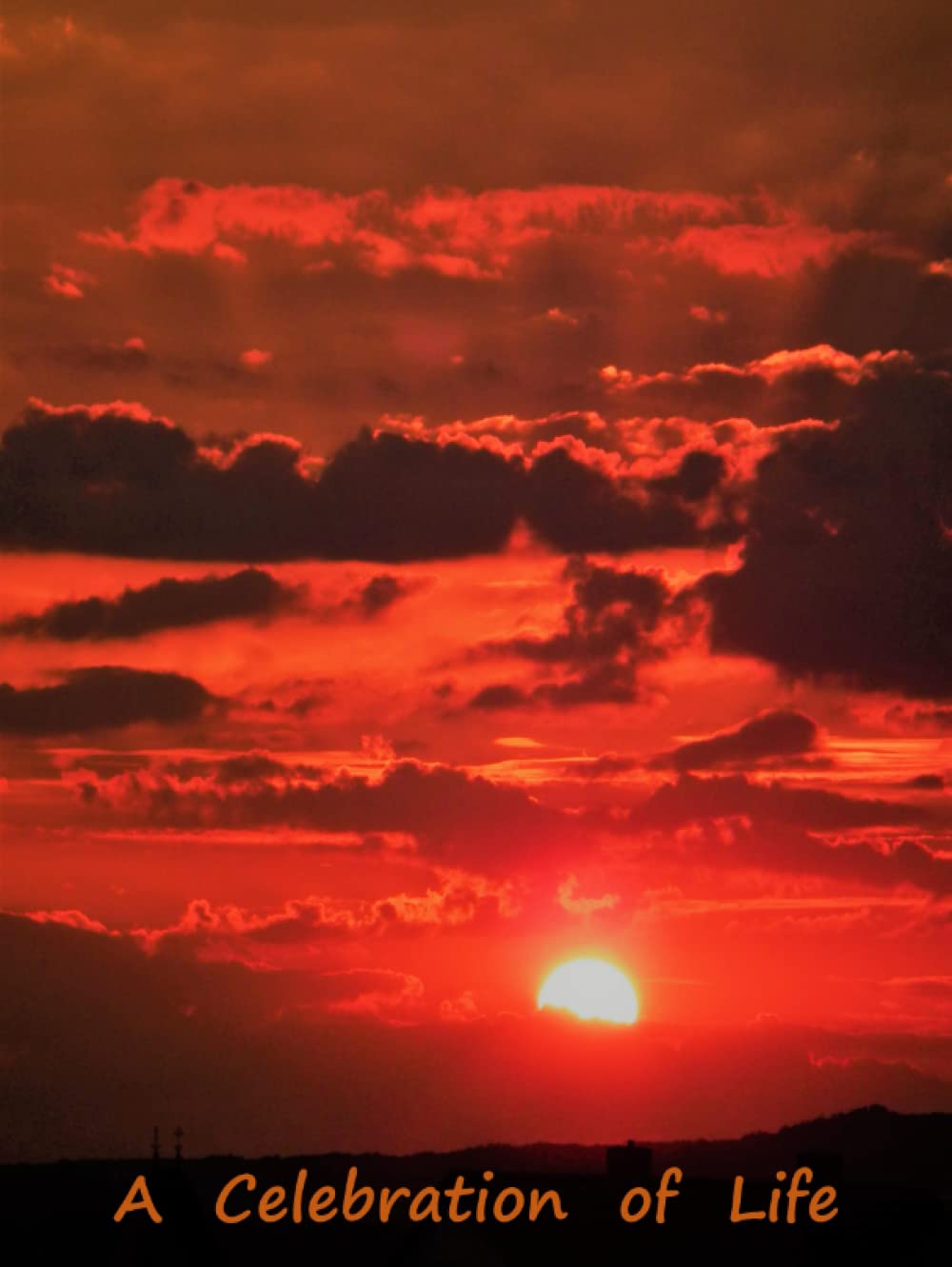 A Celebration of Life: Funeral Guest Book - Red Sunset