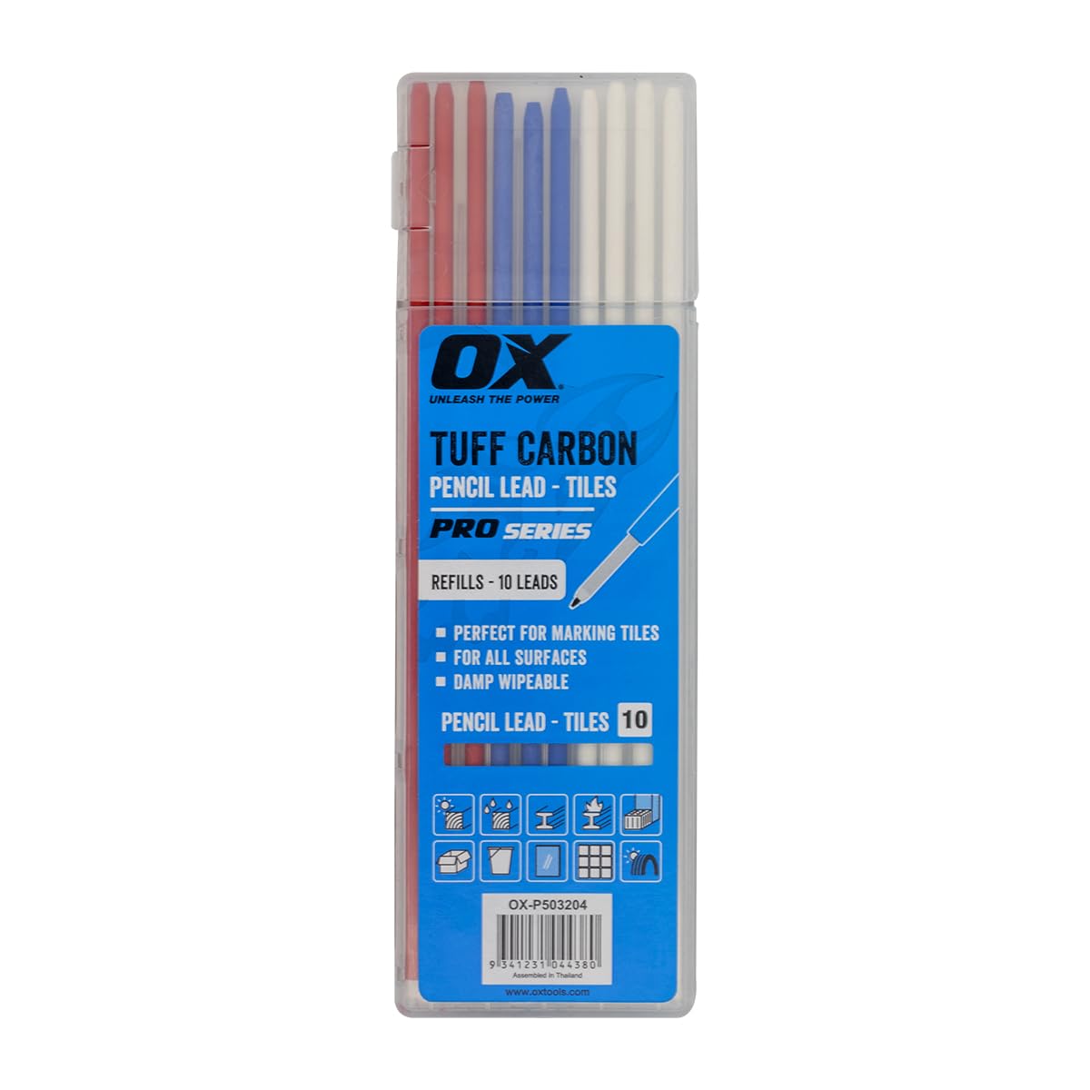 OX Tuff Carbon - Tile Pencil Lead (10PK), Blue