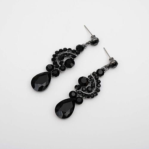 Miniatura 6 de CSY Elegante collar de cristal para novia, juego de aretes de diamantes de imitación para fiesta de boda, juego de joyas para novias, damas