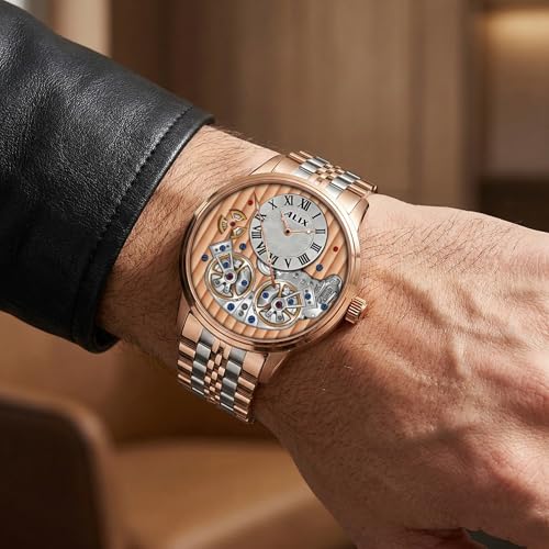 Image of ALIX Luxury Men's Wrist Watch Multifunction Analog Watches with Stainless Steel Band