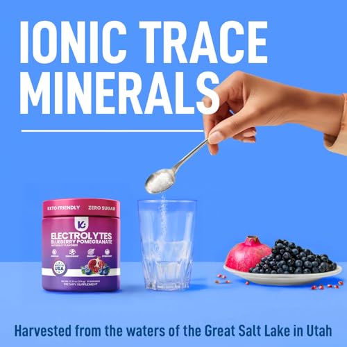 Image of Keppi Electrolytes Powder - Blueberry Pomegranate Flavor 50 Servings - No Sugar Hydration Supplement with Potassium, Magnesium, Sodium - Keto, Vegan, Fasting-Friendly, Zero Calorie Electrolyte Drink