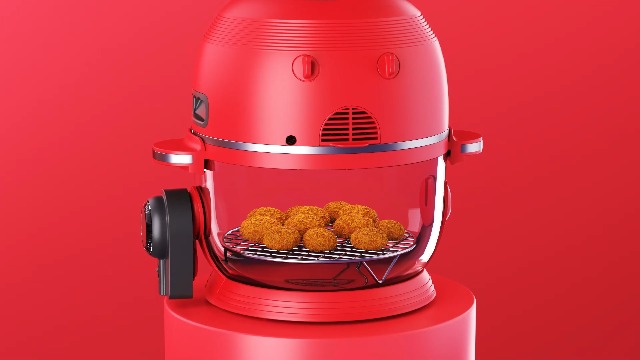 Fritaire - Air Fryer. Friteuse à Air En Verre Autonettoyante D'une Capacité De 4,8 L Avec Système De Chauffage Par Convection Vortex Whirlwind (Noir) F