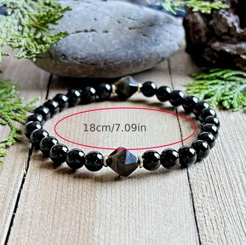 Pulsera Obsidiana y Turmalina Negra para Protección Unisex miniatura 4