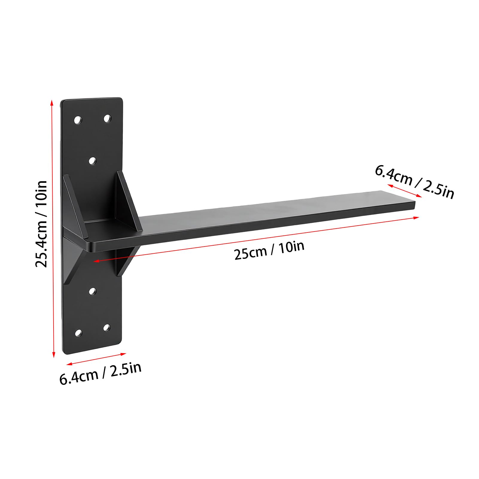 FTVOGUE Soporte de Estante en Forma de T, 2 Piezas 10 Pulgadas Acero Al