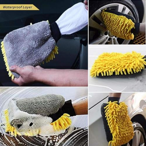 Image of CAR SAAZ Foam X Car & Bike Wash Foam Shampoo (1 LTR) with Waterproof Microfiber Mitt Hand Glove | Premium Foam Shampoo for Super Clean Wash | pH Neutral, Thick Suds, Highly Effective (1000 ml)