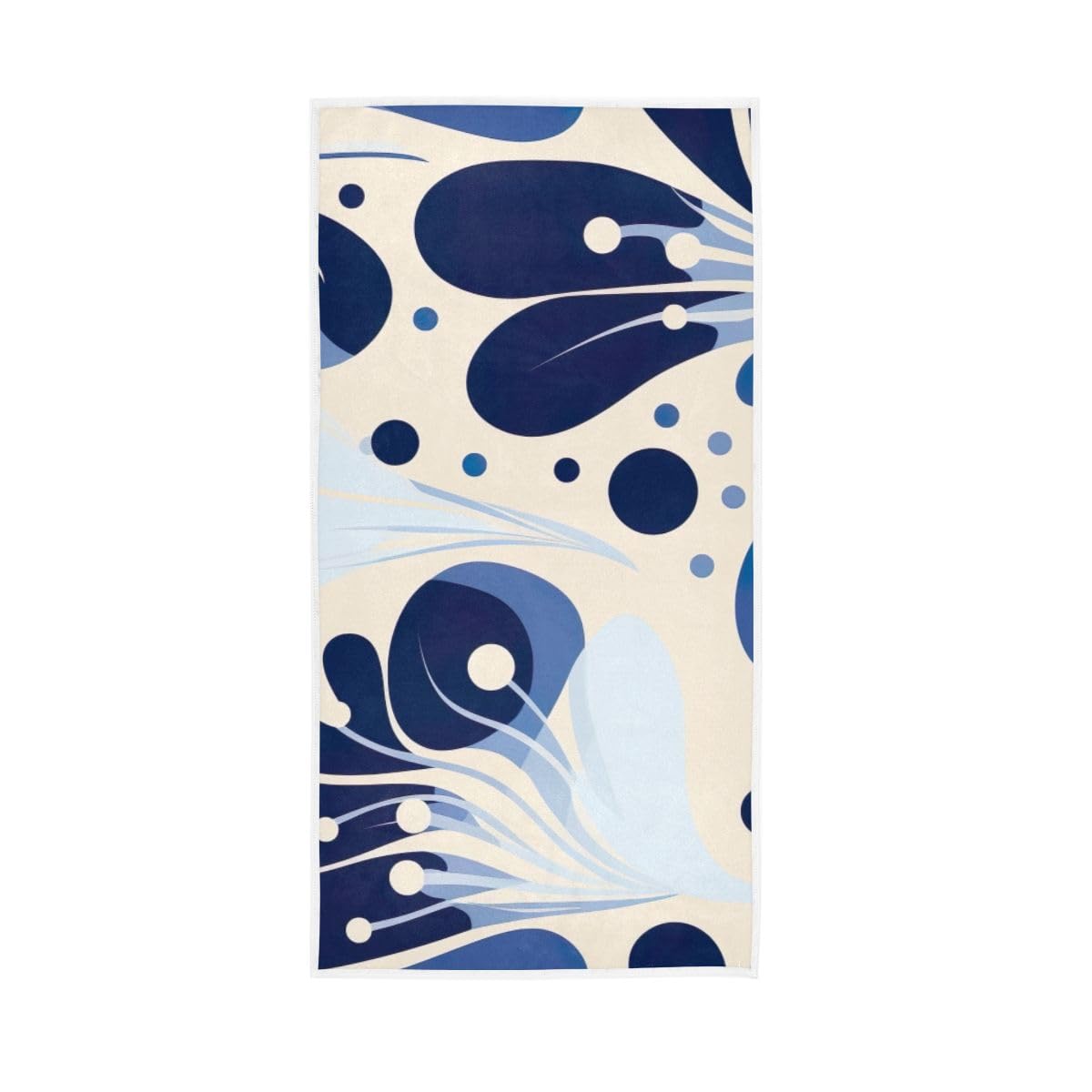 HUYGD Blue Beige Stylish Hand Towels Soft Washcloths Lightweight Towels 15 x 30 Inch