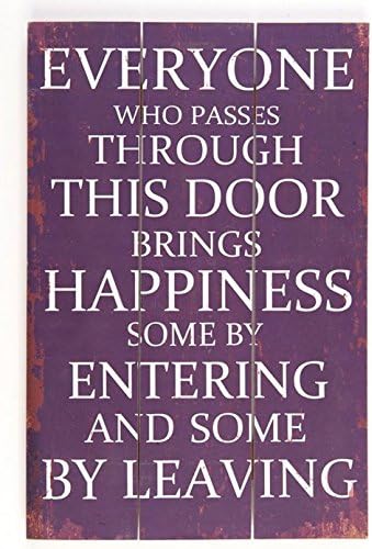 Large Wooden Hanging Message Plaque Or Sign DS 30 x 45cm Reads Brings Happiness