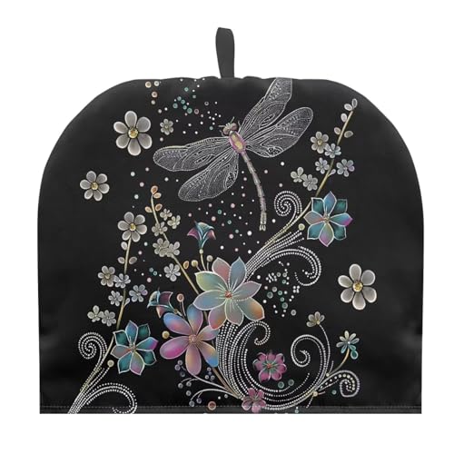 Tnasranmo Dragonfly Style Tea Cozy for Teapot, Insulated, Keeps Teapot Warm, Polyester, Black
