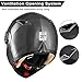 AHR Motorcycle Helmet Dual Visor Modular Flip up Full Face Helmet DOT Approved - AHR Helmet RUN-M for Adult Motorbike Street Bike Moped Racing (Black, XL)