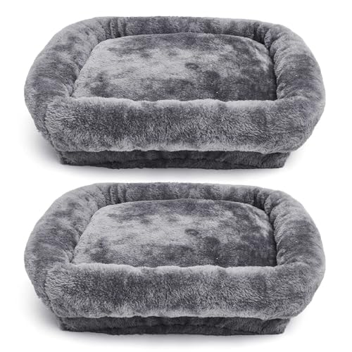 Abbylike Lot de 2 accessoires de rechange pour tour d'arbre à chat carré gris avec bande élastique pour plateforme, perchoir, étagères (35 x 35 cm)