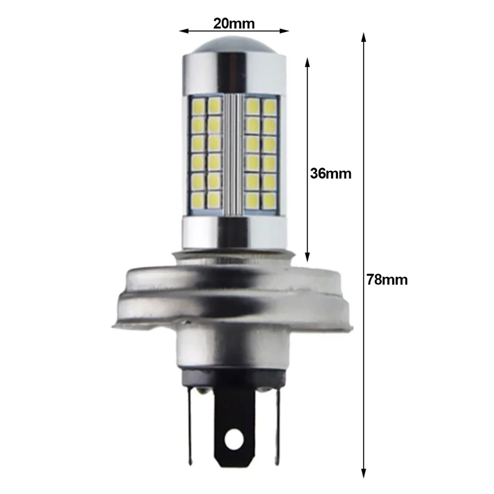 Phare Avant Phare Moto Phare LED pour Voiture, Tracteur, Scooter, Moto, DC 6V 10-30V 12V 24V, P45T R2 3030SMD, Ampoule 1000LM 6000K