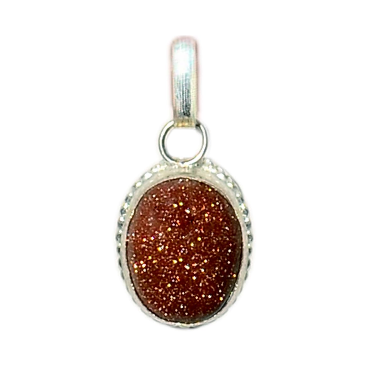 Natural Red Sandstone Pendant 7 Carat in White Alloy Metal Lab Certified, Red Goldstone Locket, Sang sitara Stone Locket-image-20