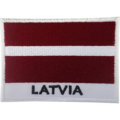 Aufnäher mit Lettland-Flagge, bestickt, bestickt, zum Aufbügeln oder Aufnähen.