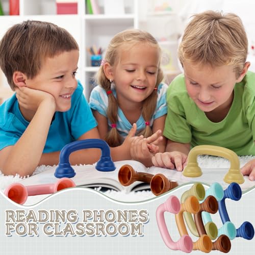 Shappy Bulk Whisper Reading Phones 24 Pcs Whisper Auditory Feedback Phone Classroom Manipulative Hear Myself Sound Speech Therapy Tool for Kids Accelerate Reading Fluency Pronunciation(Morandi Color) - Image 5