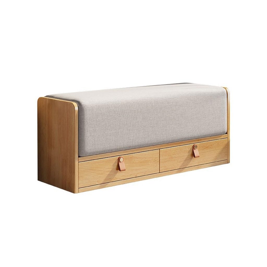 Repose-pieds ottoman et banc à chaussures en bois pour entrée