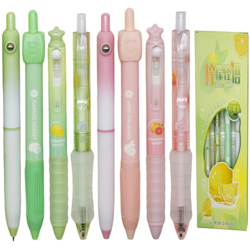 Set de 8 bolígrafos gel Maydahui temática frutas 0.5mm tinta negra miniatura 1