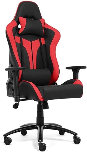 Fencer Wire Silla ergonómica para videojuegos de lujo, silla ergonómica de cuero con respaldo alto, altura ajustable con elevación de gas comercial, disponible en Yaxa Guatemala