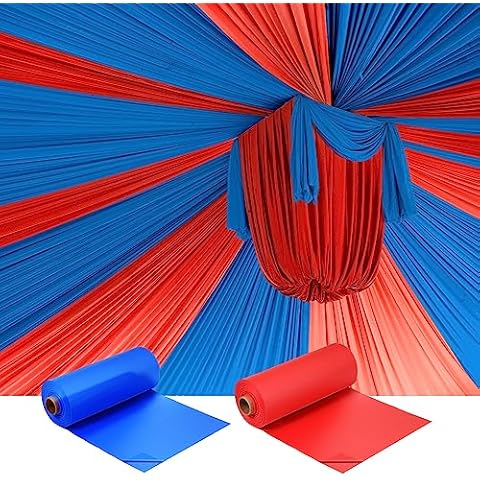 Moukeren 2 Rolls Red and Blue Tablecloths Cover