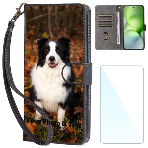 【Custodia per telefono a portafoglio in pelle premium】 La nostra custodia per telefono con foto personalizzata offre un design a portafoglio in pelle premium. Protegge il tuo telefono e garantisce una protezione superiore contro l'usura quotidiana