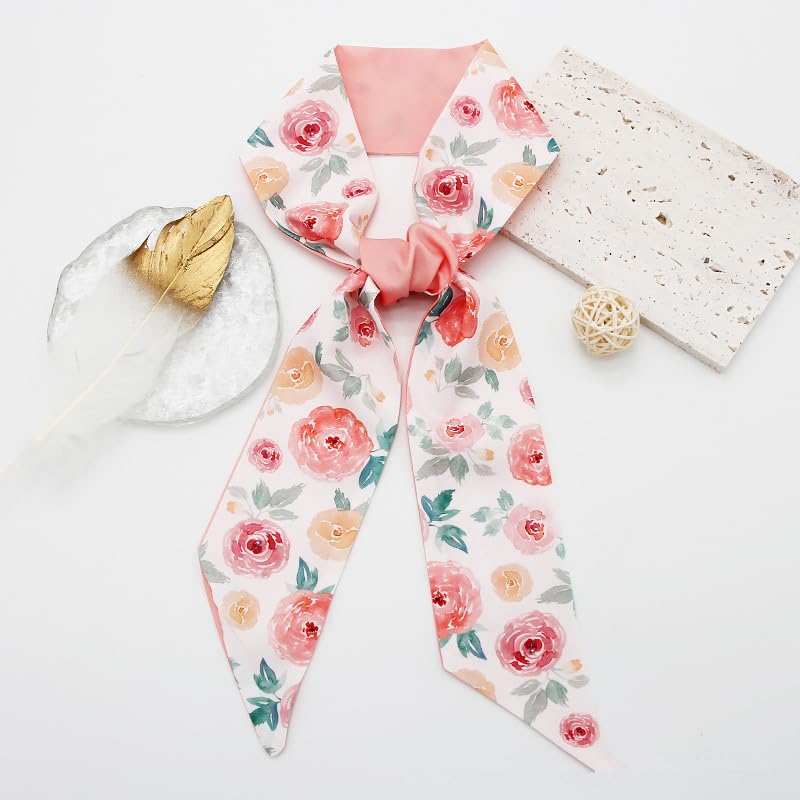 QTMY 4 Pack Purse Scarf for Bags Silk Head Scarf for Hair Handbag Women Scarfs Band Hair Neck Scarves Fashion Gifts,108-13