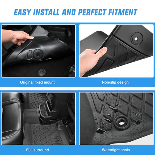 Image of Nilight TPE Floor Mats for Mazda 6 2014 2015 2017 2018 2019 2020 2021 | All Weather Custom Fit Heavy Duty Floor Liners
