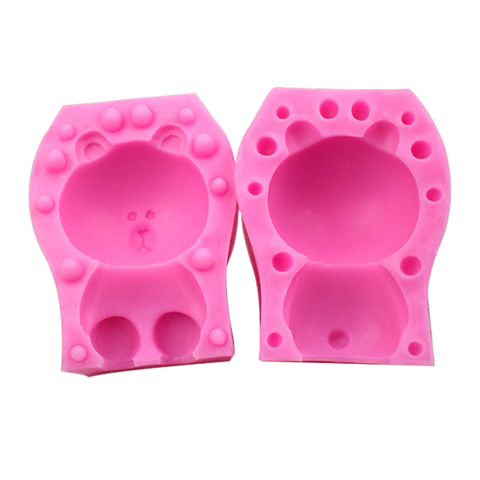 MALSSE Sugarcraft 3D Bear Shape Cookie Cartoon Gift Food-grade Silicone Cake Plunger Cutter Chocolate Sugarcraft Mold