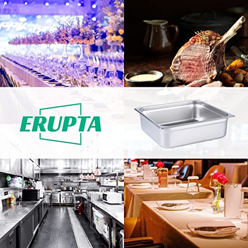Erupta 6 Packs Hotel Pans 1/3 Size 4''Deep Nsf Anti-Jam Gn Food Pan,22Ga Stainless Steel Commercial Steam Table Pan,Food Storage Containers #TOP4