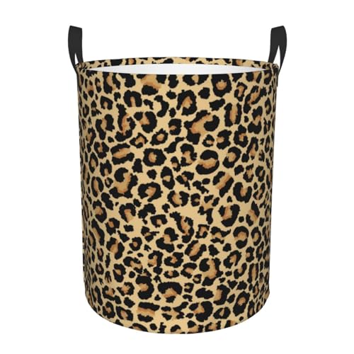 Grand panier à linge avec poignées – Imprimé léopard (D) Panier à linge sale pour bébé et enfant