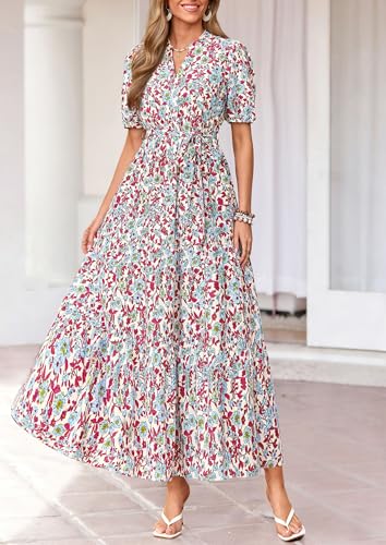 Image of PRETTYGARDEN Women's Summer Boho Floral Maxi Dresses