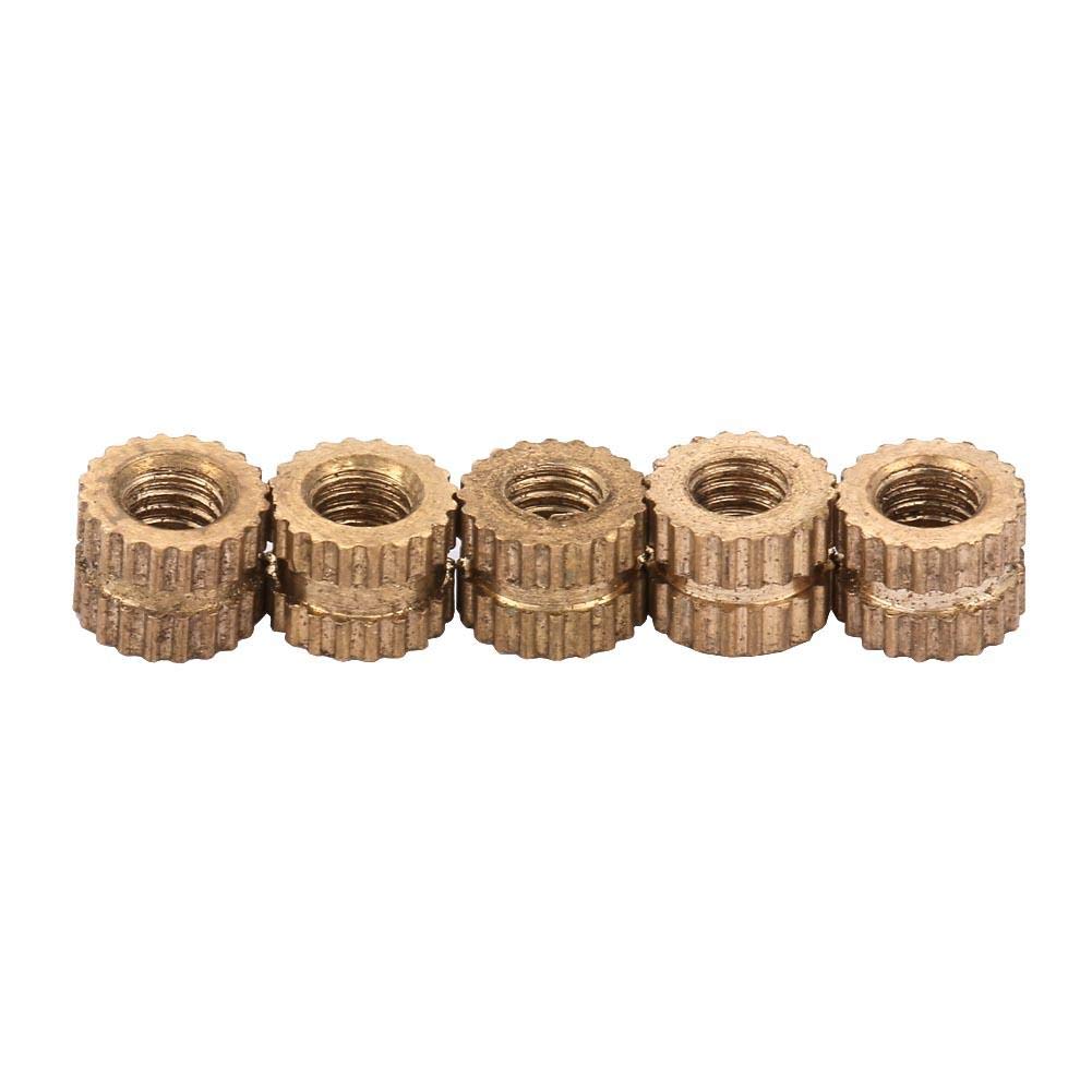Inserto in ottone, 50 pz M3 Cilindro in ottone Zigrinato Rotondo Inserti sagomati Dadi incorporati(M3*5 * 5.3（50pcs）)