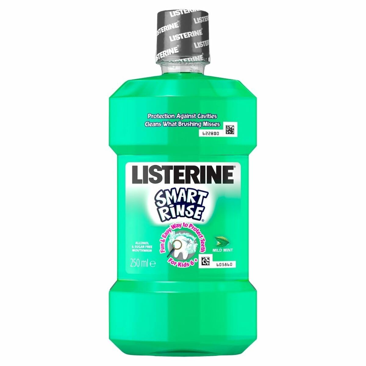 Listerine Rince-bouche Smart Rinse Menthe douce pour enfants de 6 ans et plus, 250 ml