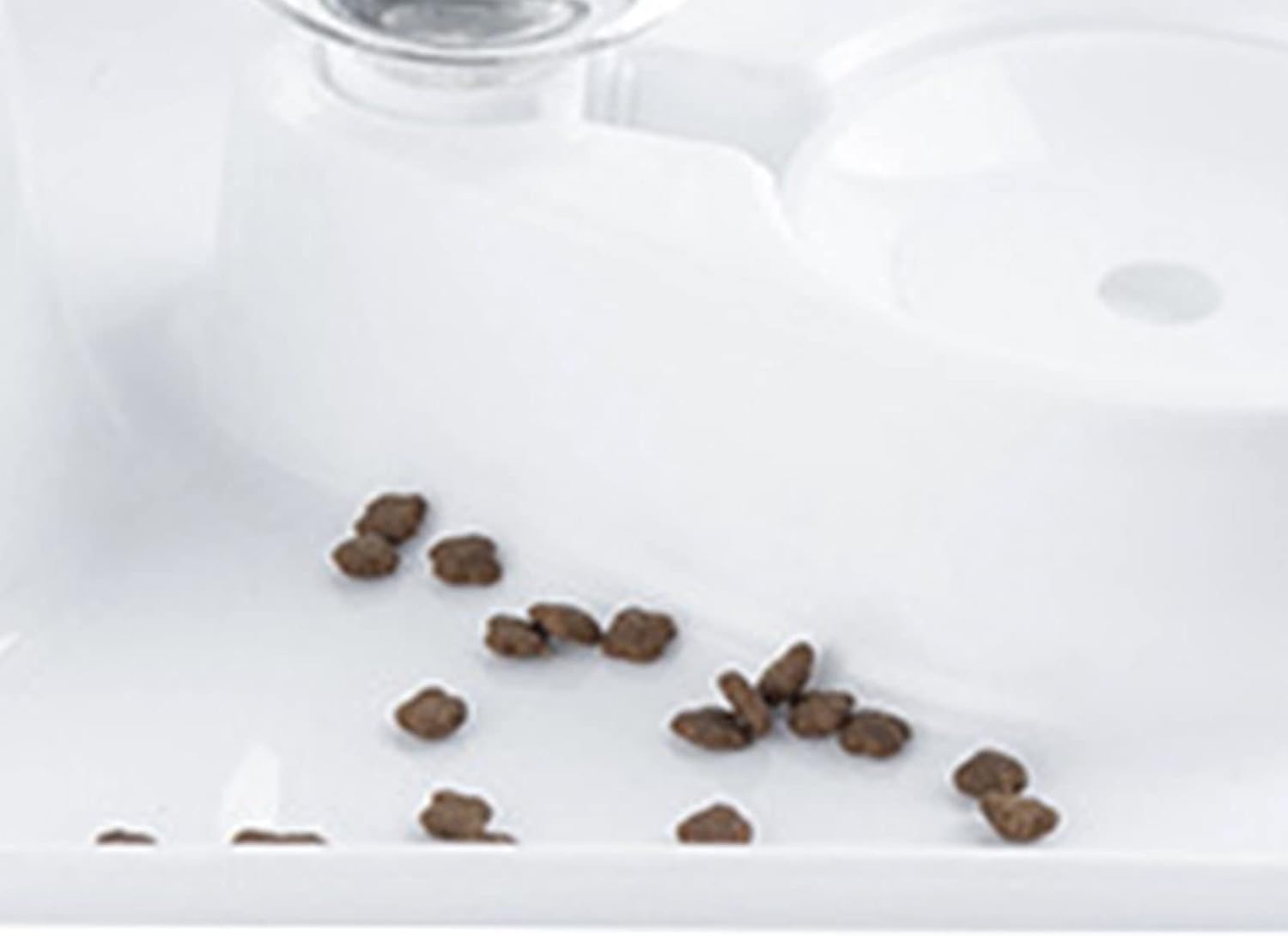 Double Dog Cat Bowls, Raised Pets Water and Food Bowl Set with Automatic Water Dispenser Bottle, 2 in 1 Detachable Cat Food Dispenser with Wet and Dry Food Bowl for Cats and Small Dogs Kitten(White)