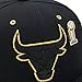 Mitchell & Ness Chicago Bulls Snapback Hat Adjustable Cap - Black/Gold Metal Pin