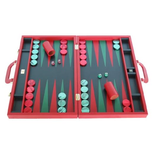 Zaza & Sacci Large Backgammon Set 23" - Genuine Dollaro Leather - Precision Dice