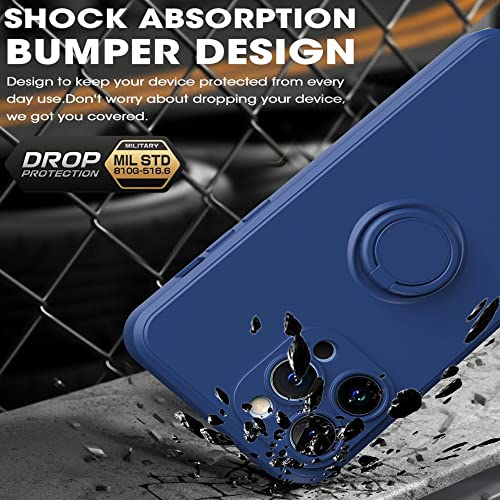 Coque silicone avec bague pour iPhone 13 Mini gris protection antichoc - 4