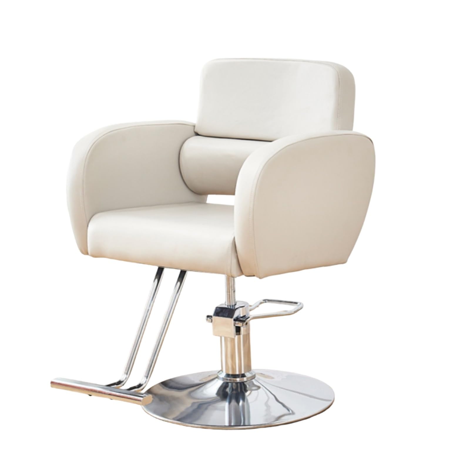 Labasuan Modern Salon Chair Styling Barber Chair, Ergonomic 360° Swivel Salon Chair, Hydraulic Lift, Load Weight 100kg, Multi-Function Shampoo Chair for Beauty Salons and Barbers(White)