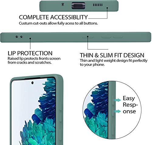 Image of DIZORO Liquid Silicone Case with Microfiber Cushioning Compatible for Samsung M52 5G Shockproof Slim Back Cover, Gel Rubber Full Body Protection (Forest Green)