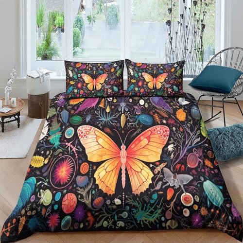Parure de lit imprimé papillon de nuit en microfibre premium 220x240 - 2