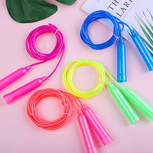 Elcoho 24 Pack Colorful Kids Jump Rope Set Adjustable Plastic Kids Jump Rope Skipping Rope Outdoor Jump Ropes Great Party Favor - Thumbnail 5