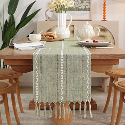 Yicorgard Farmhouse Table Runner Rustic Style 33 x 228 cm