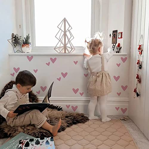 126 Pcs Loving Heart Wall Decals For Girls Bedroom Kids Room Decor Toddler Girls Room Wall Decor Boho Pink Heart Wall Stickers Nursery Decor For Girls Kids Wall Decals #TOP1