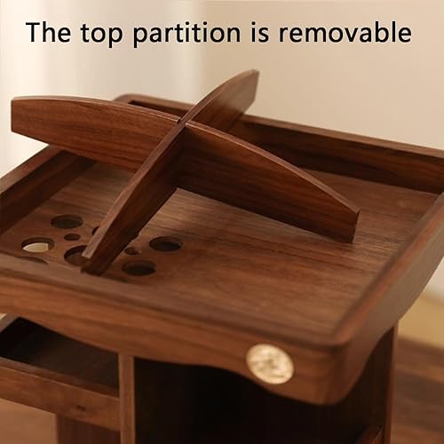 Miniatura 5 de Organizador de maquillaje giratorio de 360, almacenamiento de tocador de madera ajustable para cuidado de la piel, perfumes y cosméticos para