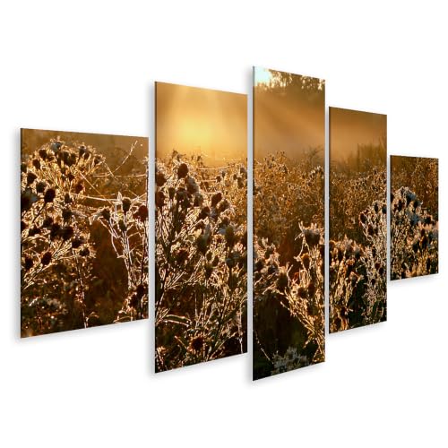Tableau sur toile pour habiller un grand mur de salon avec des fleurs sauvages