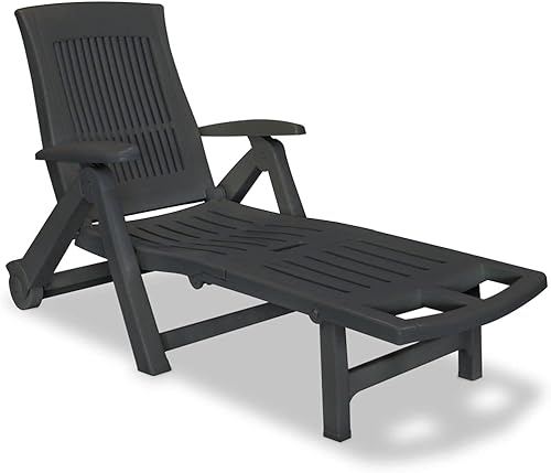 Tumbona con reposapiés silla de descanso sillas de piscina resistente a la intemperie plegable para un fácil almacenamiento con 2 ruedas para un