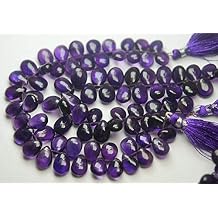 LKBEADS 8 Inch Strand,Superb,Finest Quality,Natural Purple Amethyst Smooth Pear Shape Briolettes,12-16mm Code-HIGH-53852