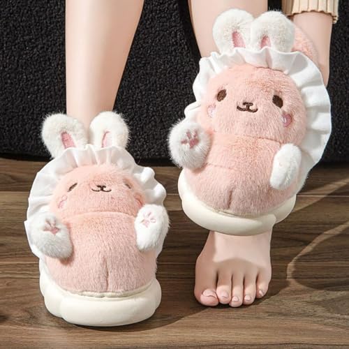 HANDKEI Women's Bunny Slippers animal slippers rabbit indoor plush slippers2