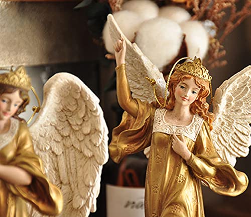 Sculpture d'ange doré en résine, le cadeau rétro idéal