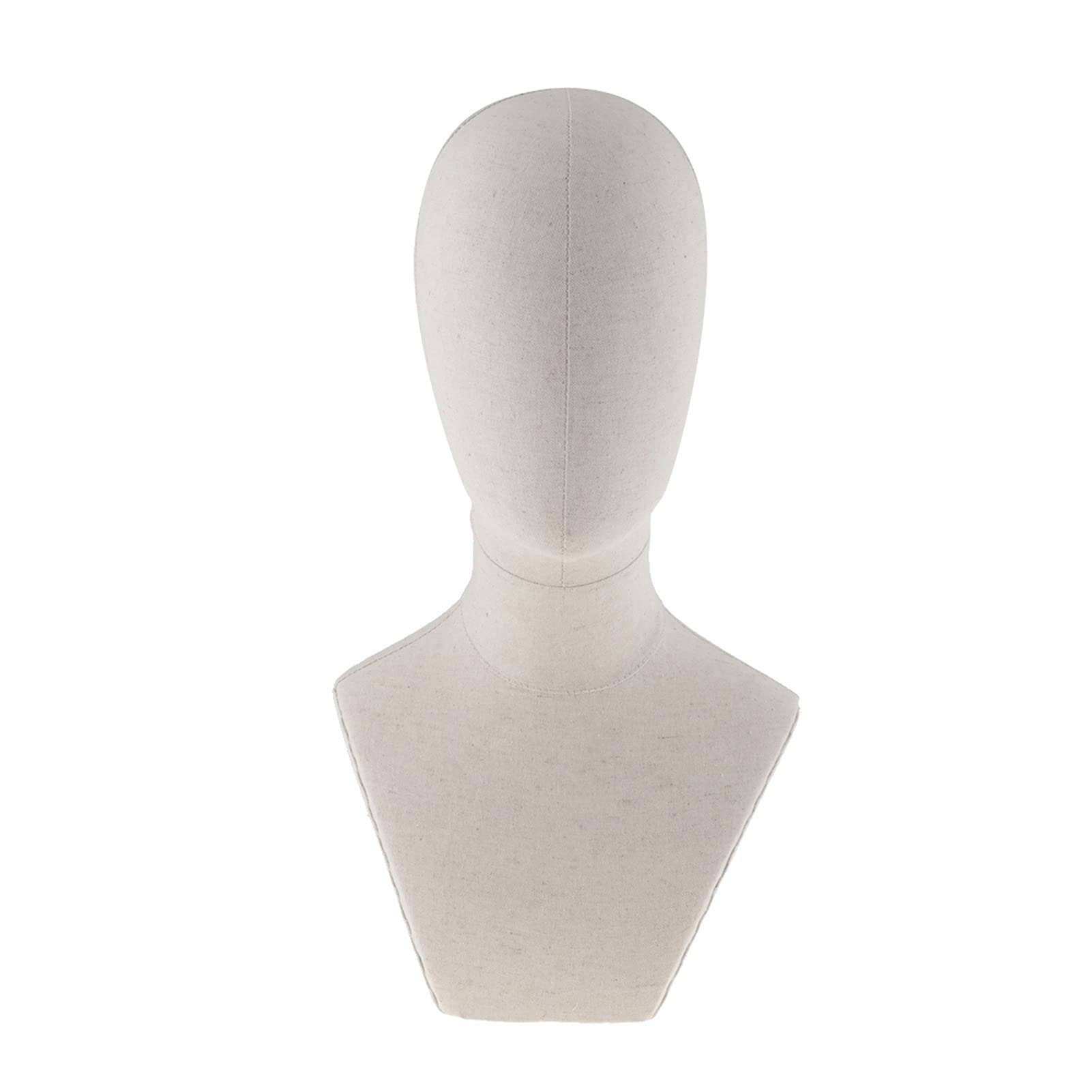 20-calowy płótno Block Manekin Head Display Stand Mannequin Head Model do Peruki Display Display Naszyjnik Biżuterii - Biały